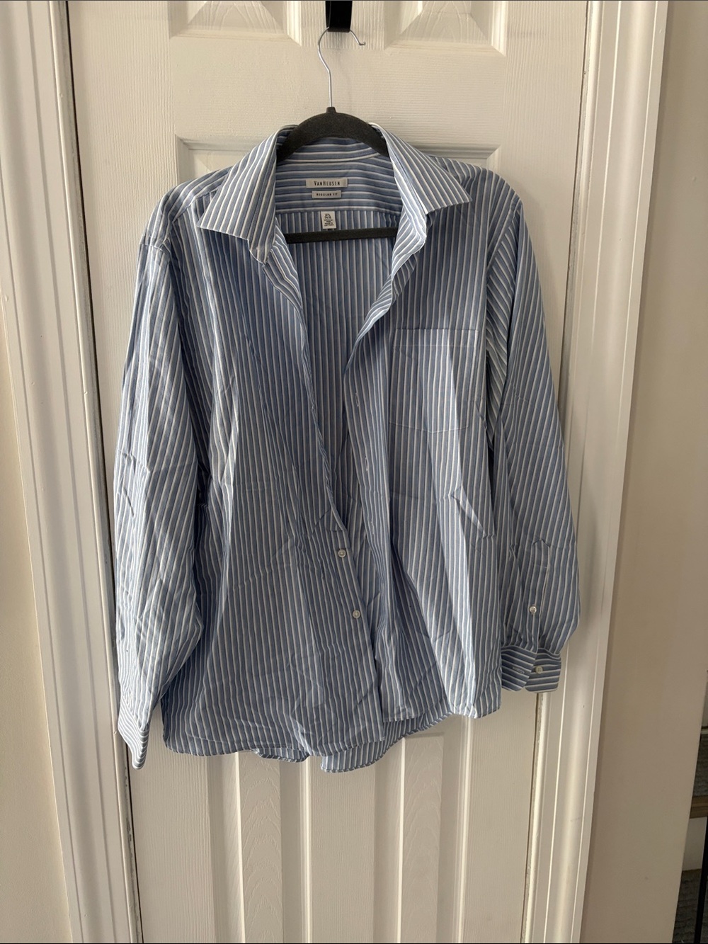 Van Heusen Light Blue and White Striped Dress Shirt